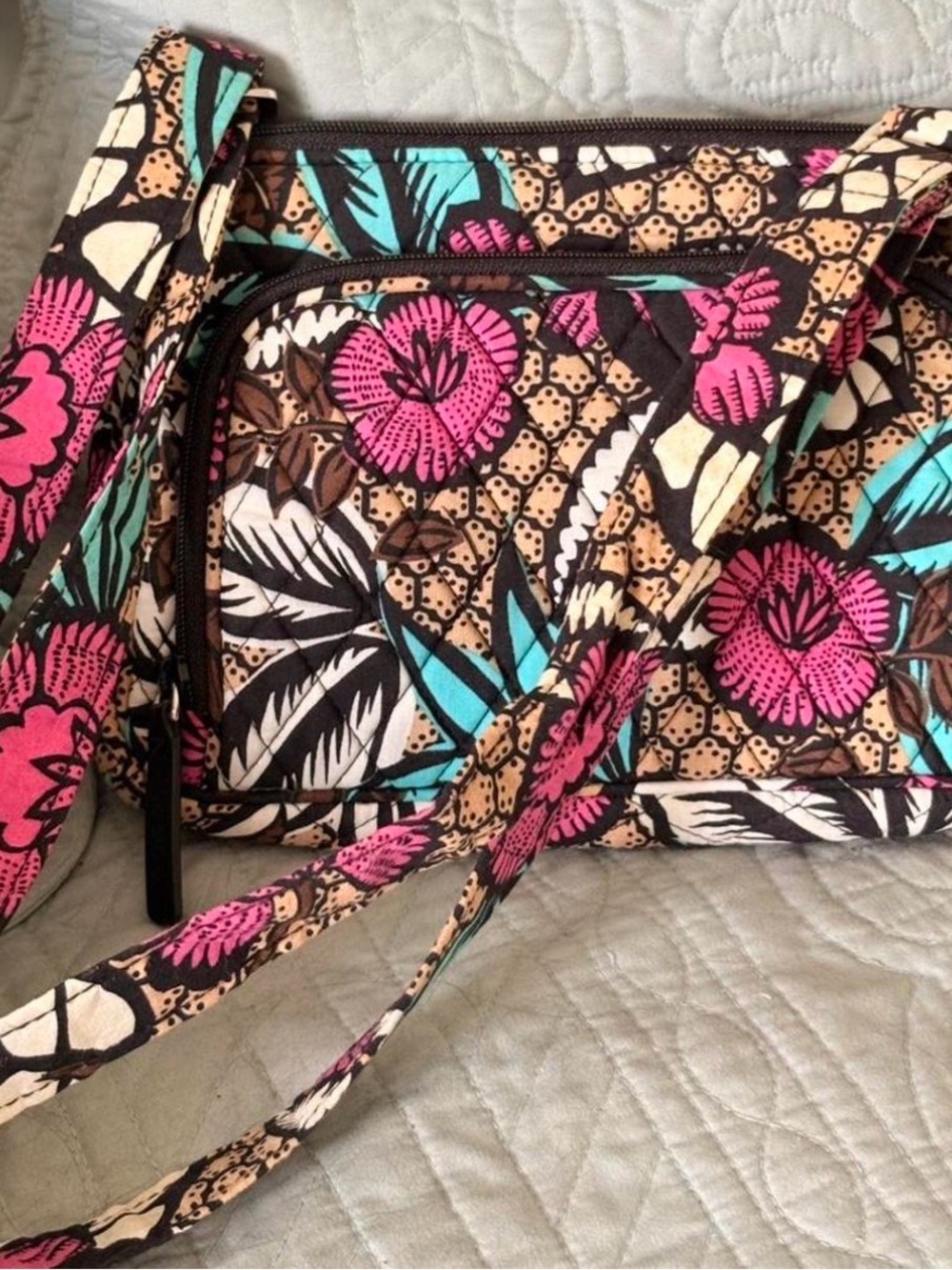 Vera Bradley Quilted Floral Crossbody Bag in 'African Violet' Pattern